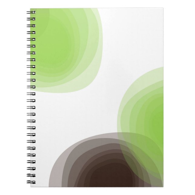Carnet Green, modern, simple, flower abstract graphic (Devant)