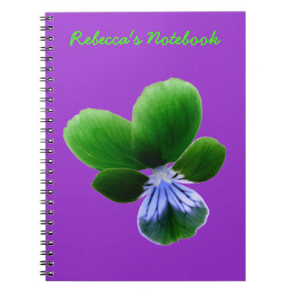 Carnet Green Pansy Customizable Notebook