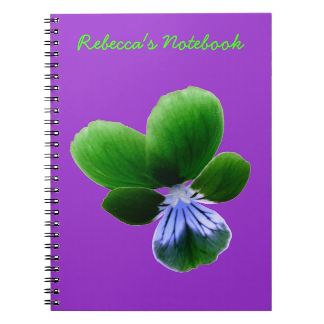 Carnet Green Pansy Customizable Notebook (Devant)