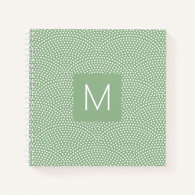Carnet Green Same Komon (peau de requin) Monogrammé (Devant)