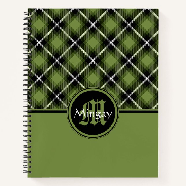Carnet Green Scottish Plaid Personnalisé (Devant)