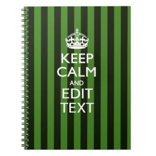Carnet Green Stripes Decor Keep Calm Your Text