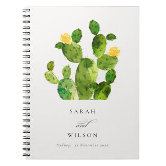 CARNET GREEN WATERCOLOUR DESERT CACTUS FLOWER WEDDING
