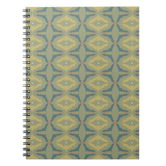 Carnet Greenish Retro Vintage Pattern (Devant)
