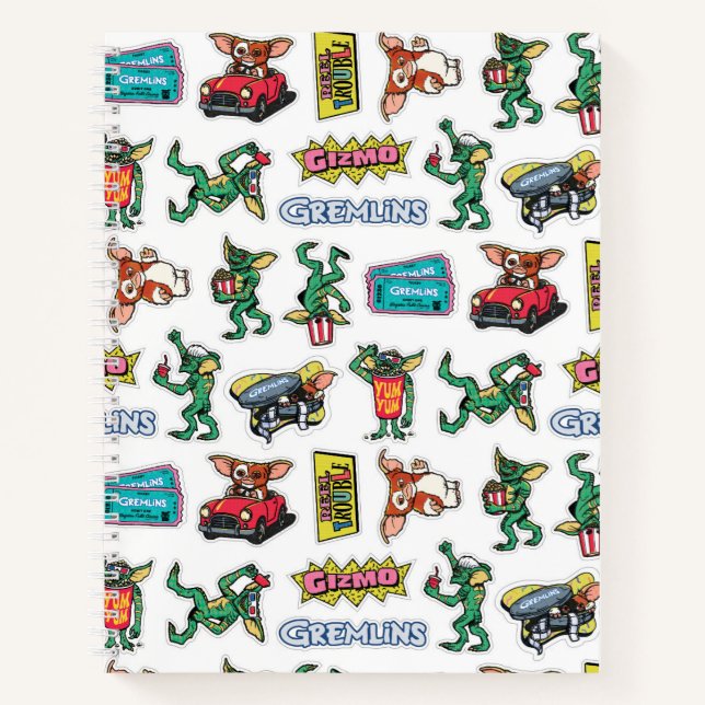 Carnet Gremlins™ Autocollants Drôles Motifs (Devant)
