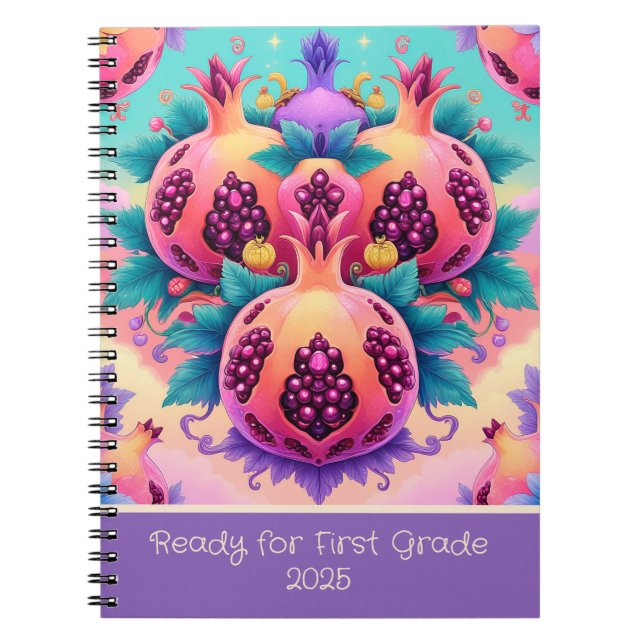 Carnet Grenade colorée pour 1ère année 2025 (Devant)