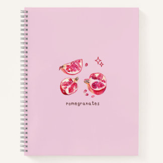 Carnet Grenade rose esthétique des fruits mignons