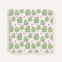 Carnet Grenouille aquarelle rose fantaisiste pour enfants