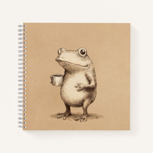 Carnet Grenouille avec Café – Animal Fantaisiste Vintage