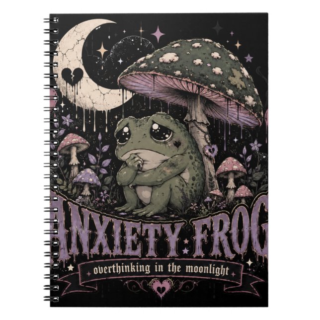 Carnet Grenouille d'anxiété Réflexion excessive Design Cl (Devant)