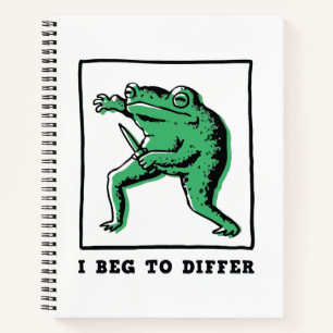 Carnet Grenouille drôle avec couteau – Meme "Je suis désa