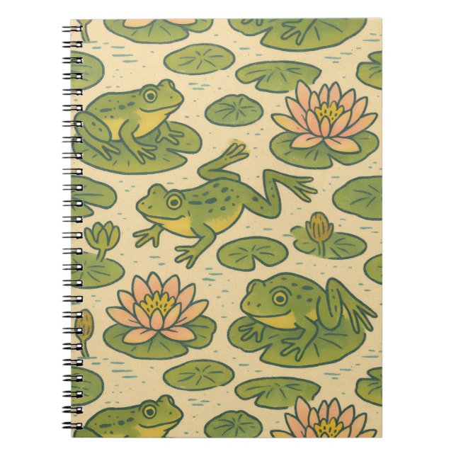 Carnet Grenouille et lili pads Grenouilles Nénuphars (Devant)