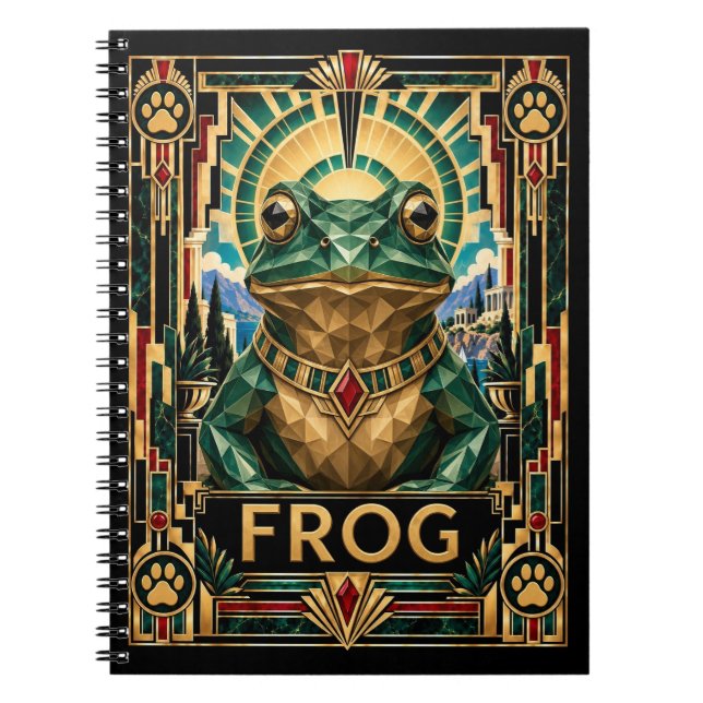 Carnet Grenouille, faune Art déco (Devant)
