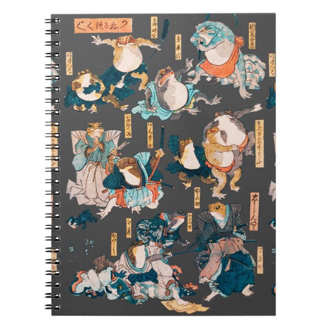 Carnet Grenouille japonaise ukiyo-e Froggies (Devant)