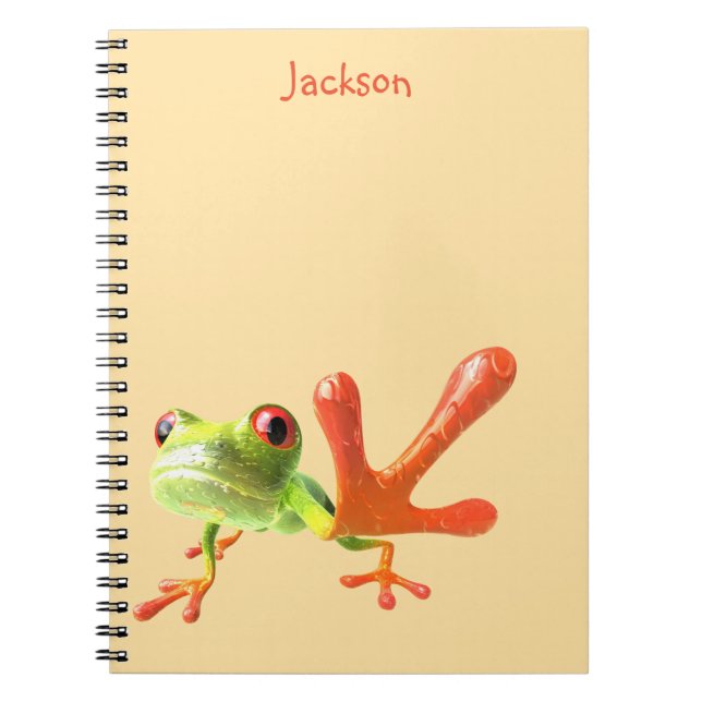 Carnet Grenouille jaune beurre vert et orange (Devant)