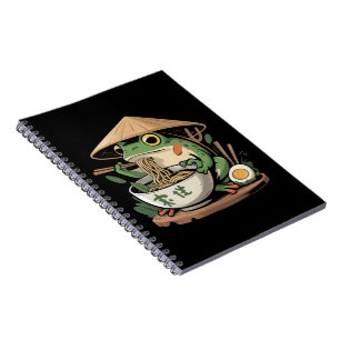 Carnet Grenouille mangeant des ramen kawaii neko nouilles