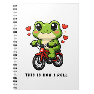 Carnet Grenouille Mignonne à Vélo   Art de Grenouille Kaw
