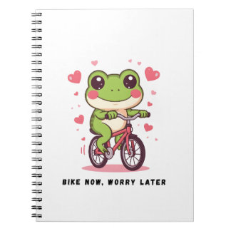 Carnet Grenouille Mignonne à Vélo | Cadeau Drôle pour les