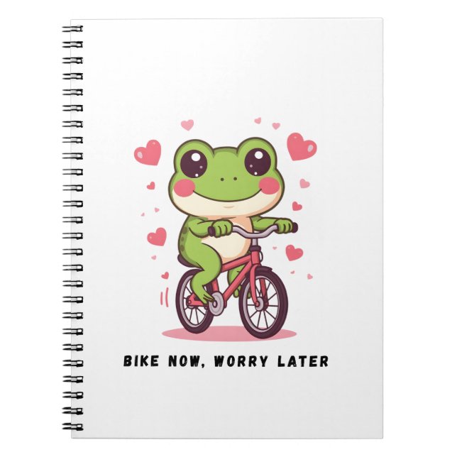 Carnet Grenouille Mignonne à Vélo | Cadeau Drôle pour les (Devant)