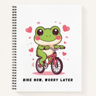 Carnet Grenouille Mignonne à Vélo | Cadeau Drôle pour les