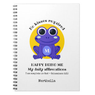 Carnet Grenouille Mignonne HEUREUSE D'ÊTRE MOI Personnali