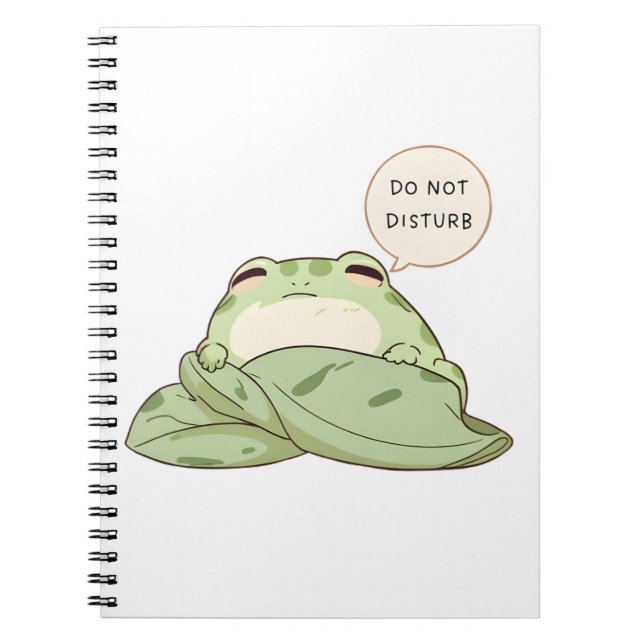 Carnet Grenouille mignonne Ne Pas Déranger Design Endormi (Devant)