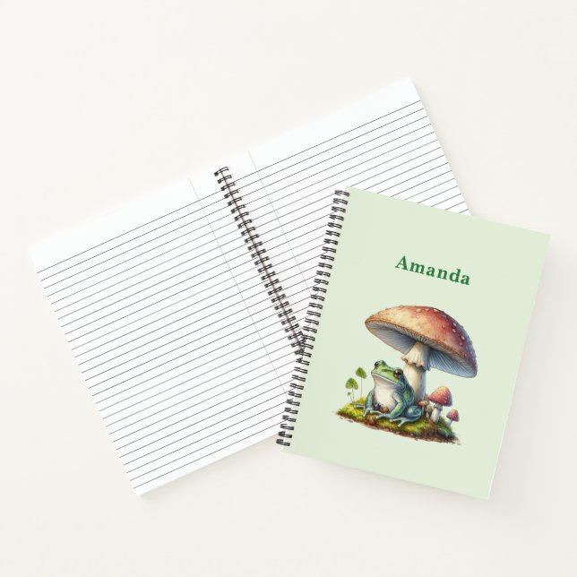 Carnet Grenouille sous un champignon Mignon Nature (Intérieur)