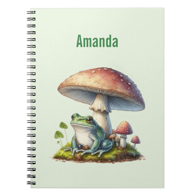 Carnet Grenouille sous un champignon Mignon Nature (Devant)