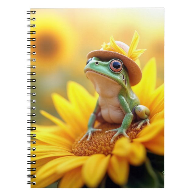 Carnet Grenouille sur un tournesol (Devant)