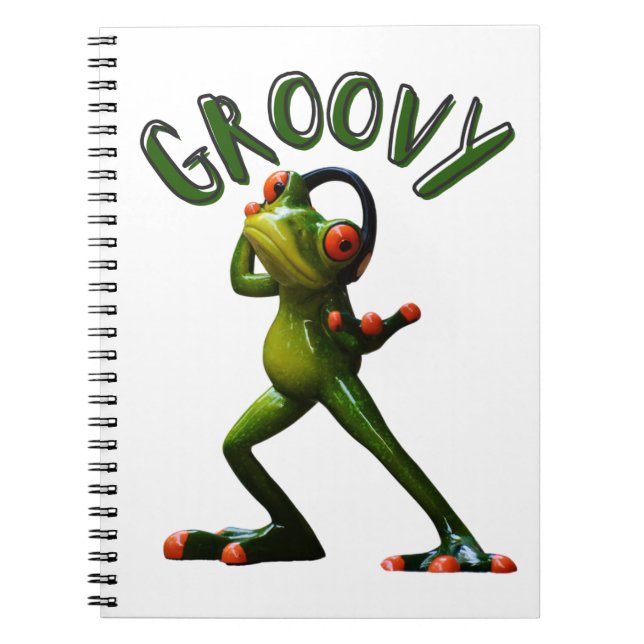 Carnet Grenouille verte groovy (Devant)