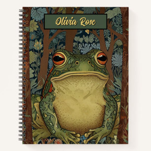 Carnet grenouille vintage de la forêt de boho