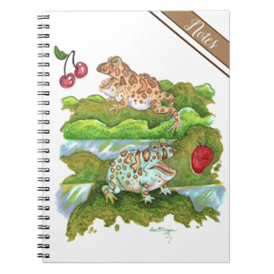Carnet Grenouilles à cornes ornées pourchassant des fruit