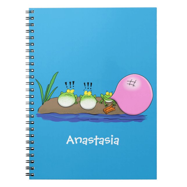 Carnet Grenouilles drôles mignonnes illustration de bande (Devant)