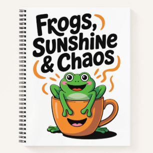 Carnet Grenouilles, soleil et chaos - Cute Frog en Coffee