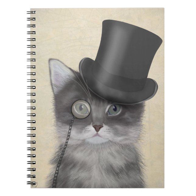 Carnet Grey Cat with Top Hat (Devant)
