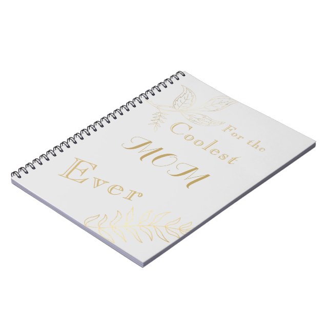 Carnet Grey Gold Coolest Mom Ever Spiral Photo Notebook (Côté gauche)