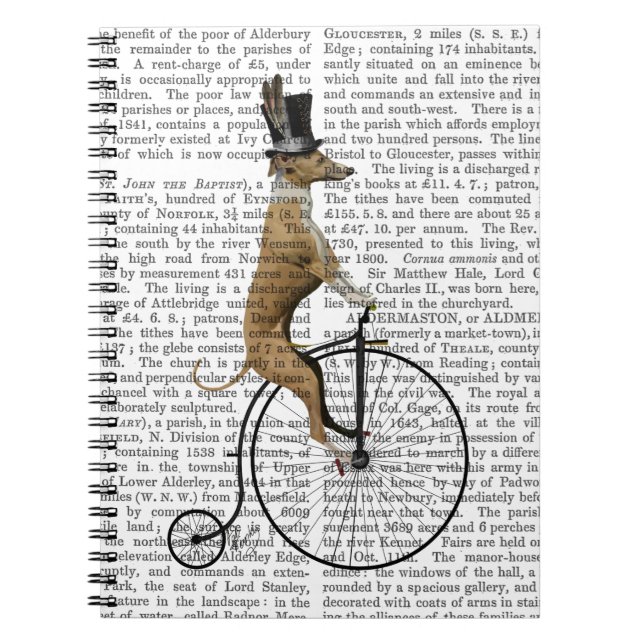 Carnet Greyhound sur Black Penny Farthing Bike (Devant)