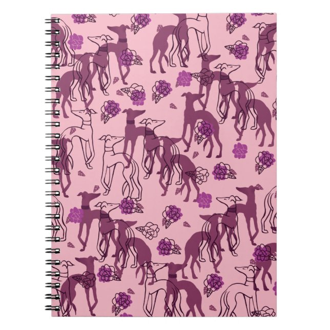 Carnet Greyhounds Garden Art Greyhound Rose (Devant)