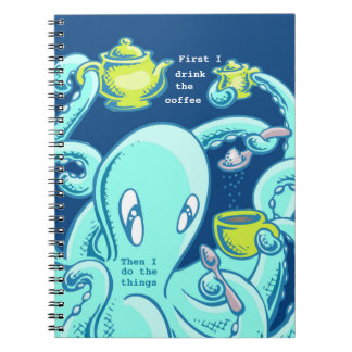 Carnet Gribouillis le poulpe : Café parfait (bleu)