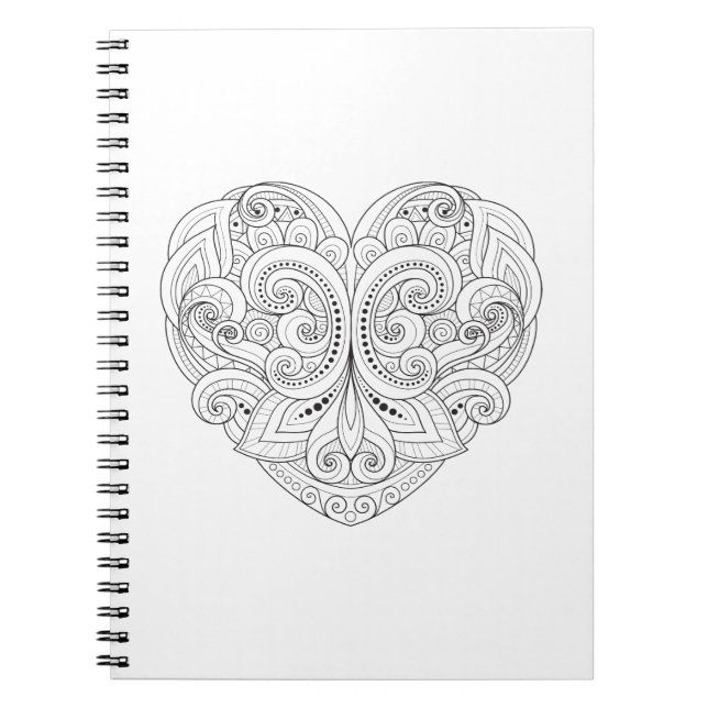 Carnet Griffonnage abstrait de coeur (Devant)