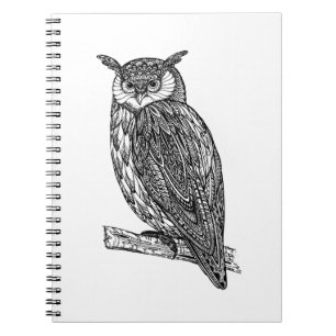 Carnet Griffonnage animal de hibou de totem sauvage