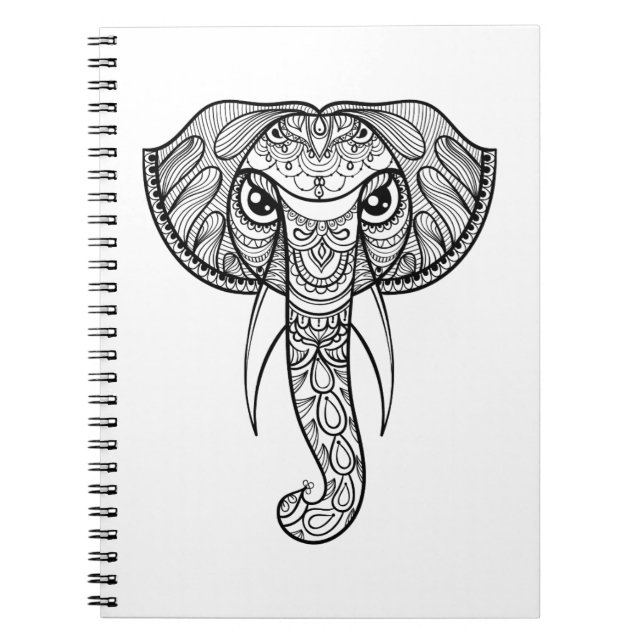 Carnet Griffonnage de tête d'éléphant (Devant)