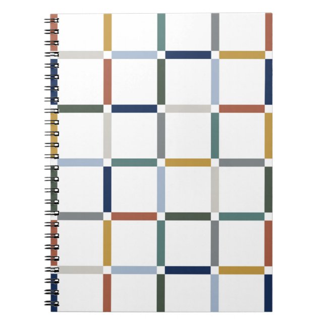 Carnet Grille colorée avec impressionniste d'espace négat (Devant)