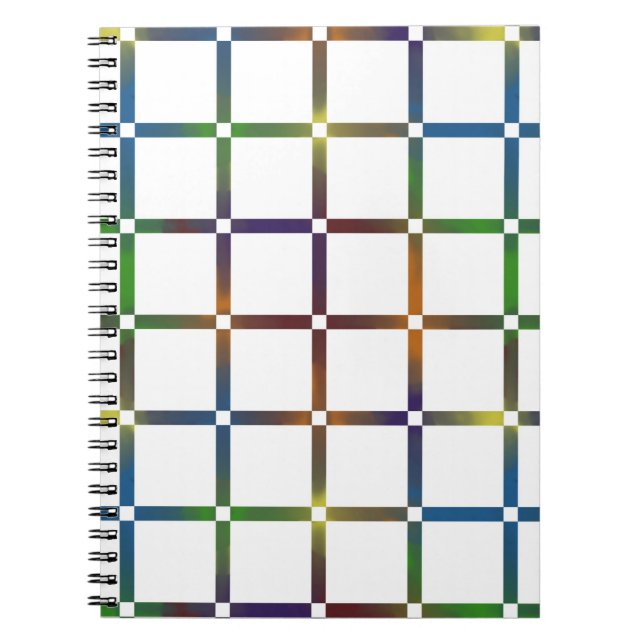 Carnet Grille de arc-en-ciel bariolé avec espace négatif (Devant)