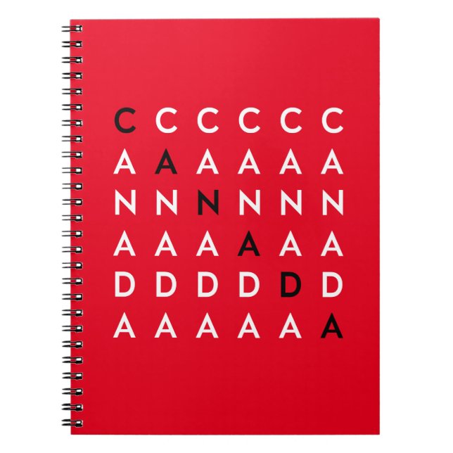 Carnet Grille de mots croisés du Canada Couleur rouge (Devant)