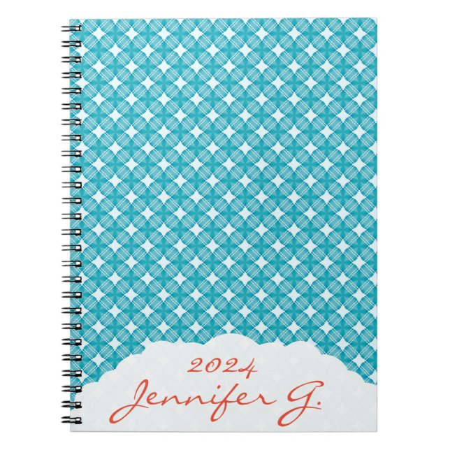 Carnet Grille et étoiles En vichy Motif (Devant)
