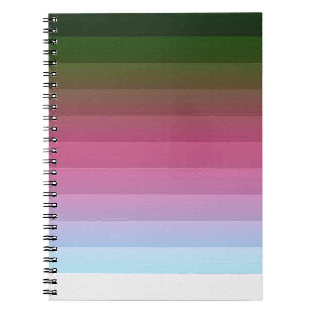 Carnet Grille ombre rayée doublée doux bleu multicolo (Devant)