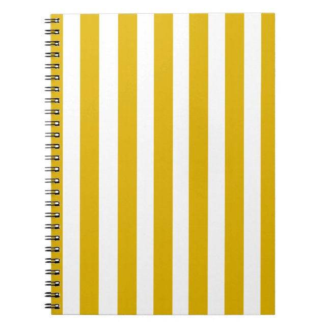 Carnet Grilles verticales jaunes et blanches de moutarde (Devant)