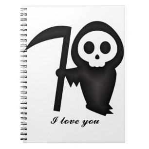 Carnet Grim Reaper Je t'aime Death Skeleton drôle