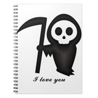 Carnet Grim Reaper Je t'aime Death Skeleton drôle